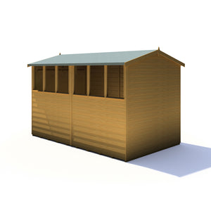 Shire Dip Treated Overlap Shed Double Door (10x6) with Windows - Garden Life Stores. 