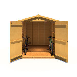 Shire Dip Treated Overlap Shed Double Door (10x6) with Windows - Garden Life Stores. 