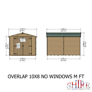 Shire Overlap Dipped Wooden Double Door with Optional Windows 10x8 - Garden Life Stores. 