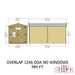 Shire Overlap Dipped Wooden Double Door Optional Windows 12x6 - Garden Life Stores. 