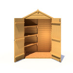 Shire Overlap Dipped Wooden Garden Shed Double Door with Shelves 4x3 - Garden Life Stores. 