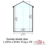 Shire Overlap Dipped Wooden Garden Shed Double Door with Shelves 4x3 - Garden Life Stores. 