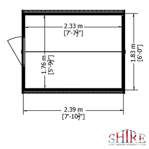 Shire Overlap Dipped Apex Wooden Garden Shed with Window 8x6