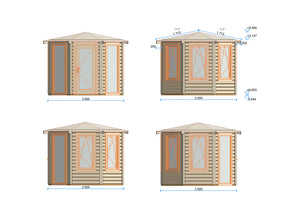 Shire Pavillion 10x10 44mm Log Cabin