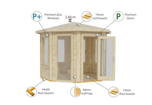 Shire Pavillion 10x10 44mm Log Cabin