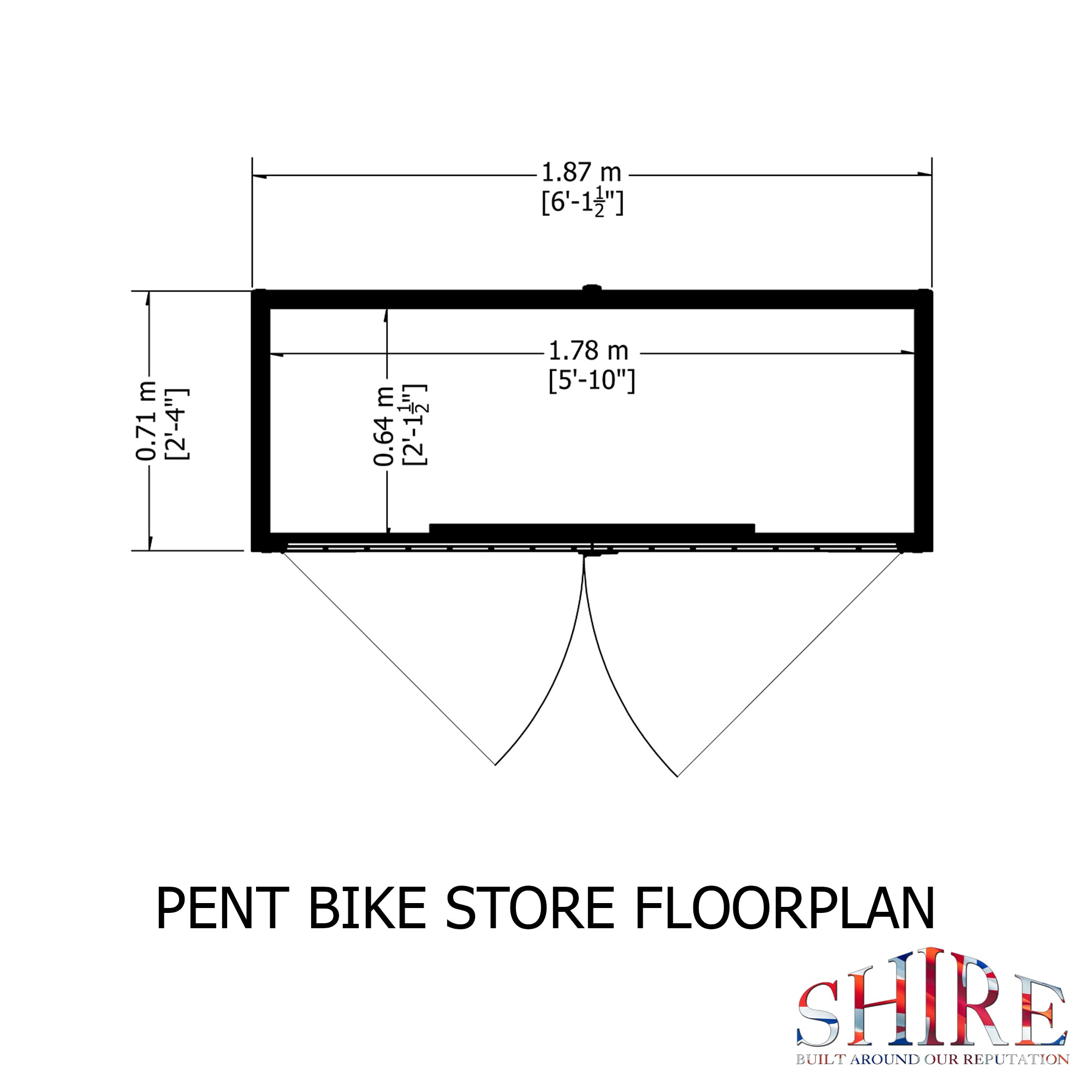 Shire Pent Bike Store Shiplap No Floor 6x3