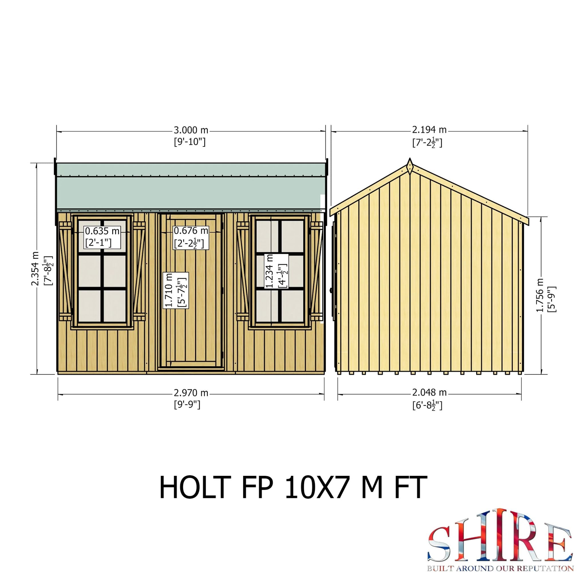 Shire Pressure Treated Holt Apex Garden Shed 7x10