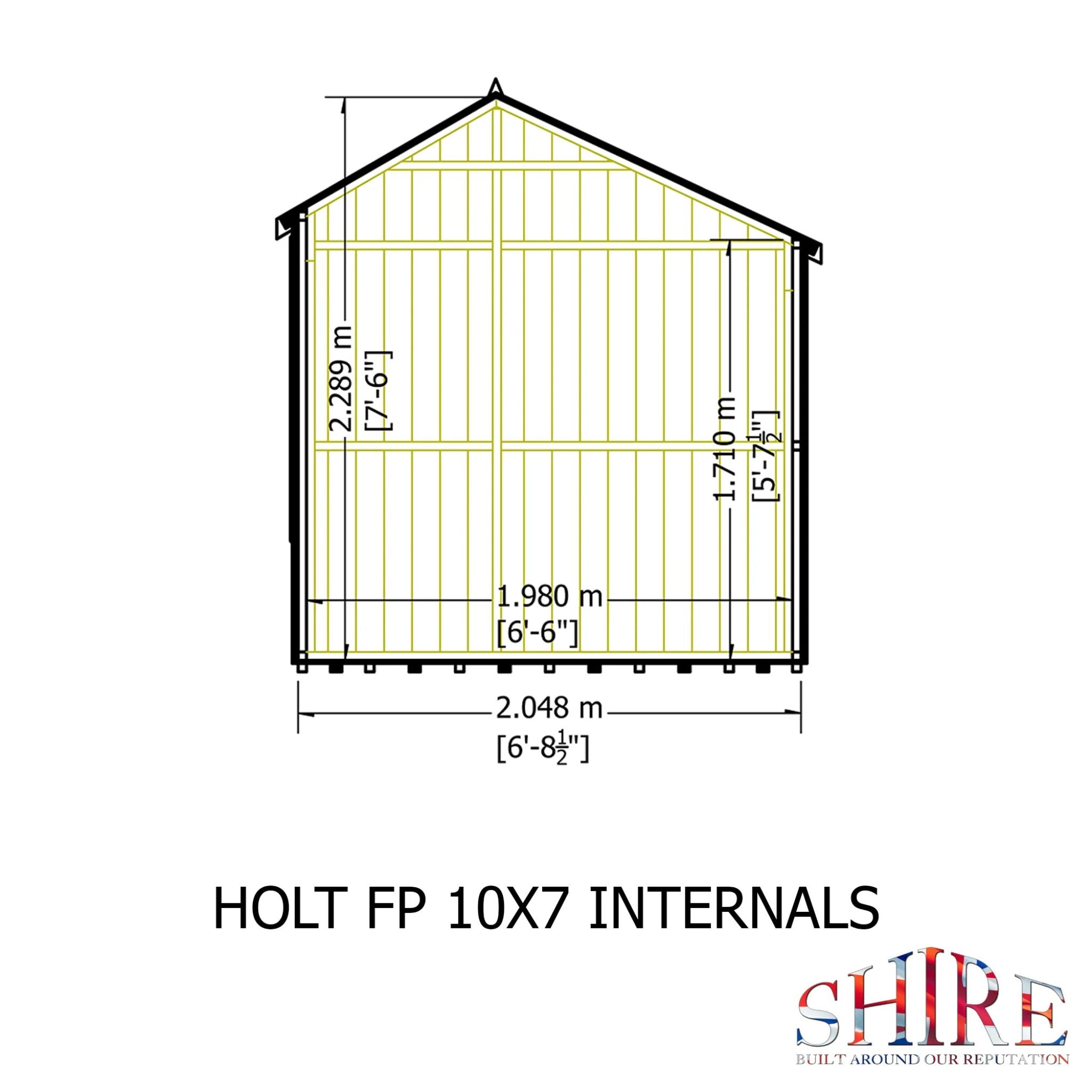 Shire Pressure Treated Holt Apex Garden Shed 7x10