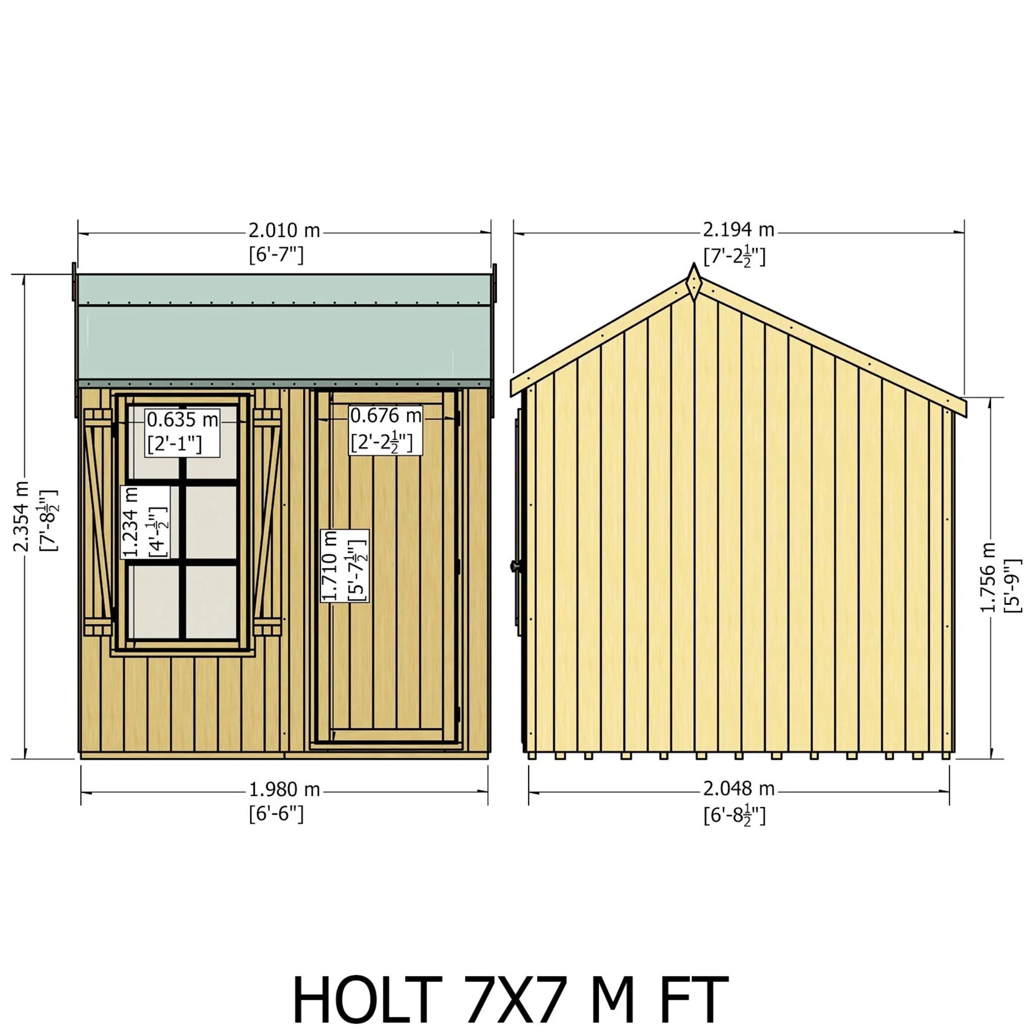 Shire Pressure Treated Holt Apex Garden Shed 7x7