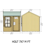 Shire Pressure Treated Holt Apex Garden Shed 7x7