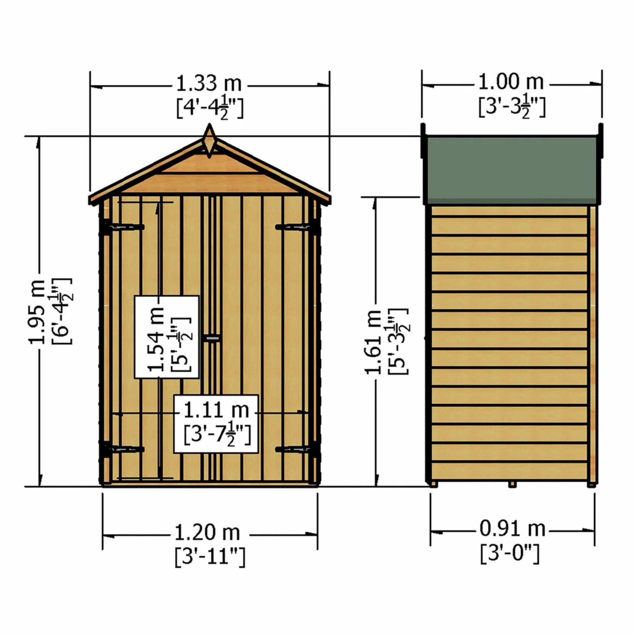 Shire Pressure Treated Overlap Range Double Door 4x3 Garden Life Stores