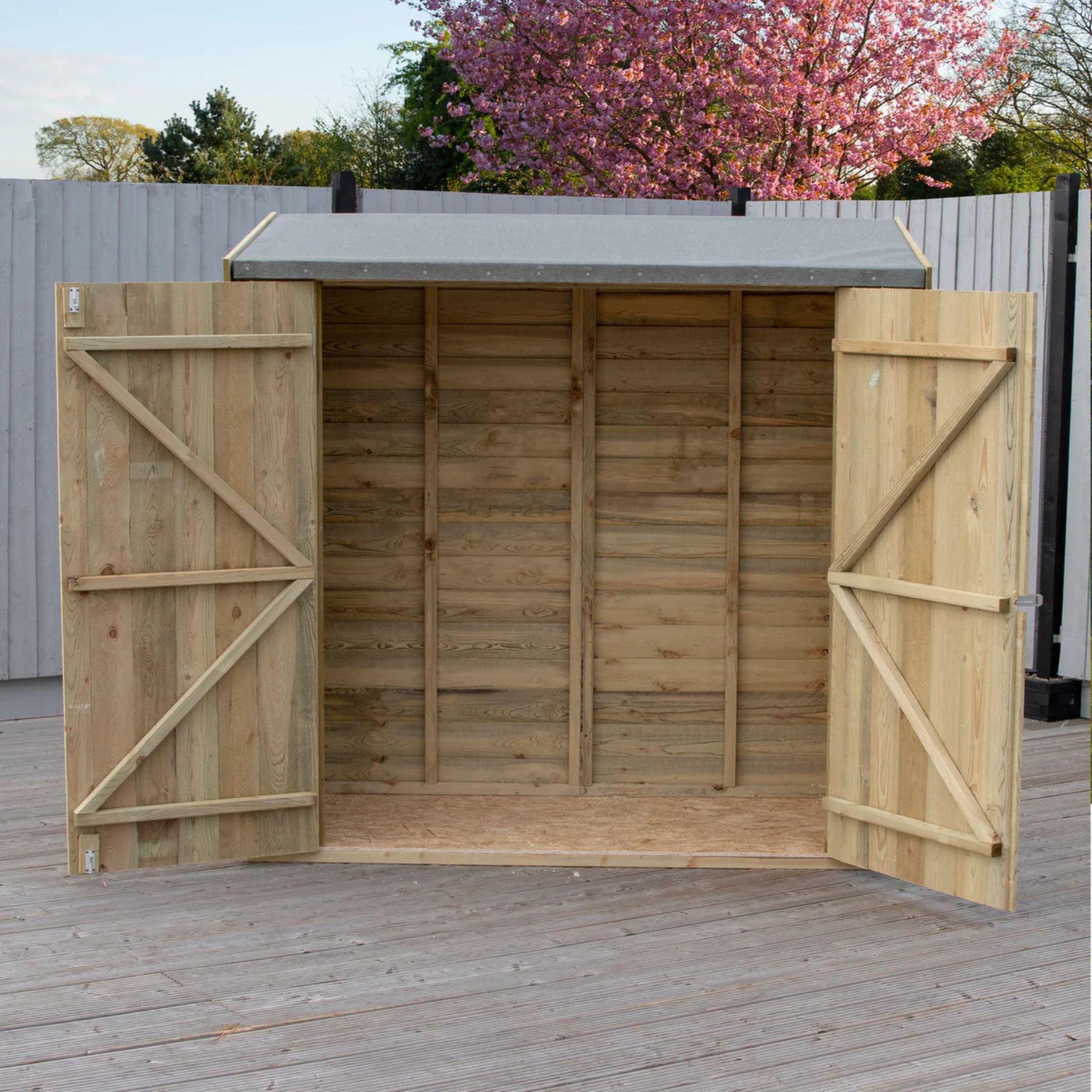 Shire Pressure Treated Overlap Range Pent Double Door 6x3 Garden Life Stores