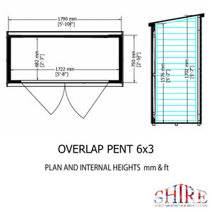 Shire Pressure Treated Overlap Range Pent Double Door 6x3 Garden Life Stores