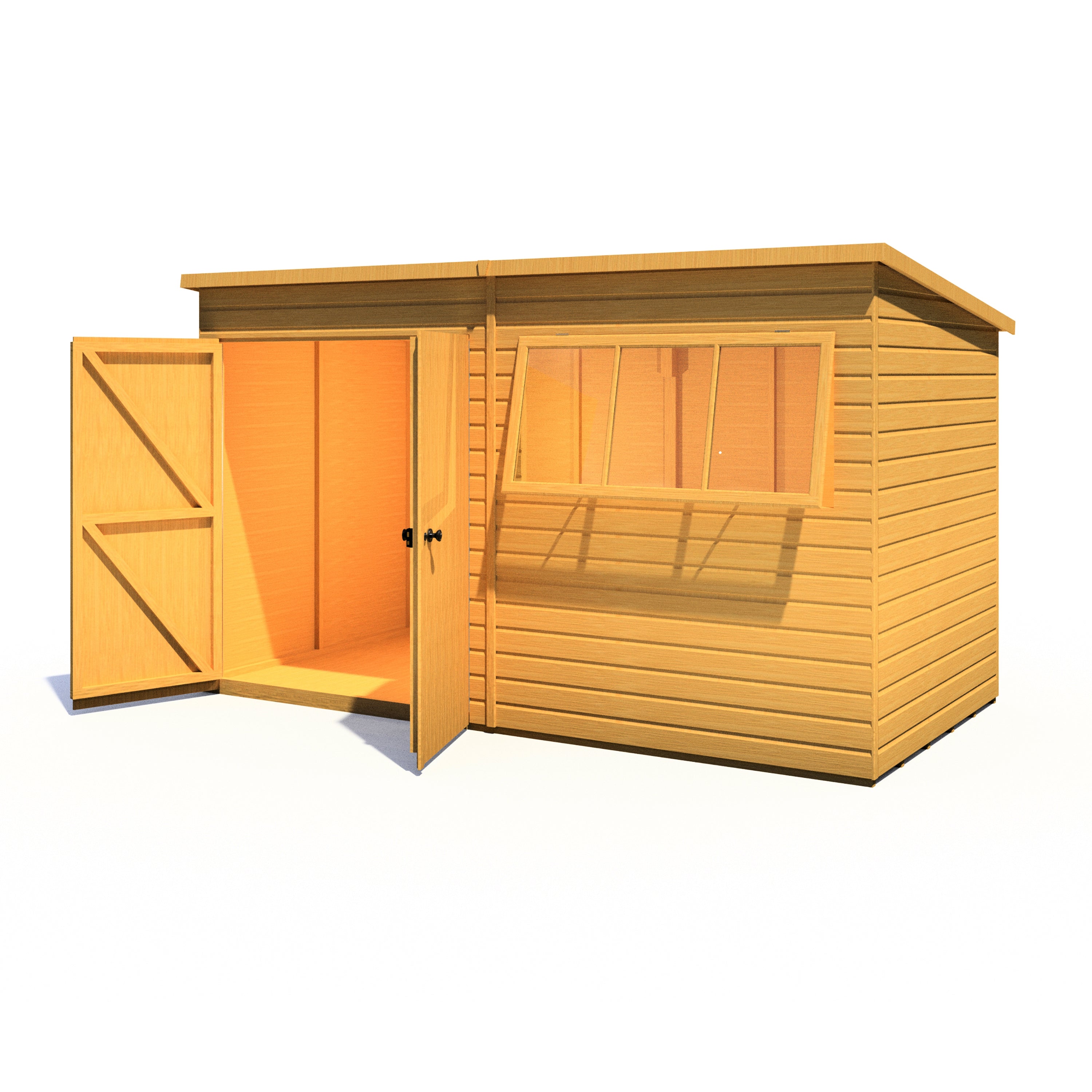 Shire Ranger Double Door Pent Shed 12x6