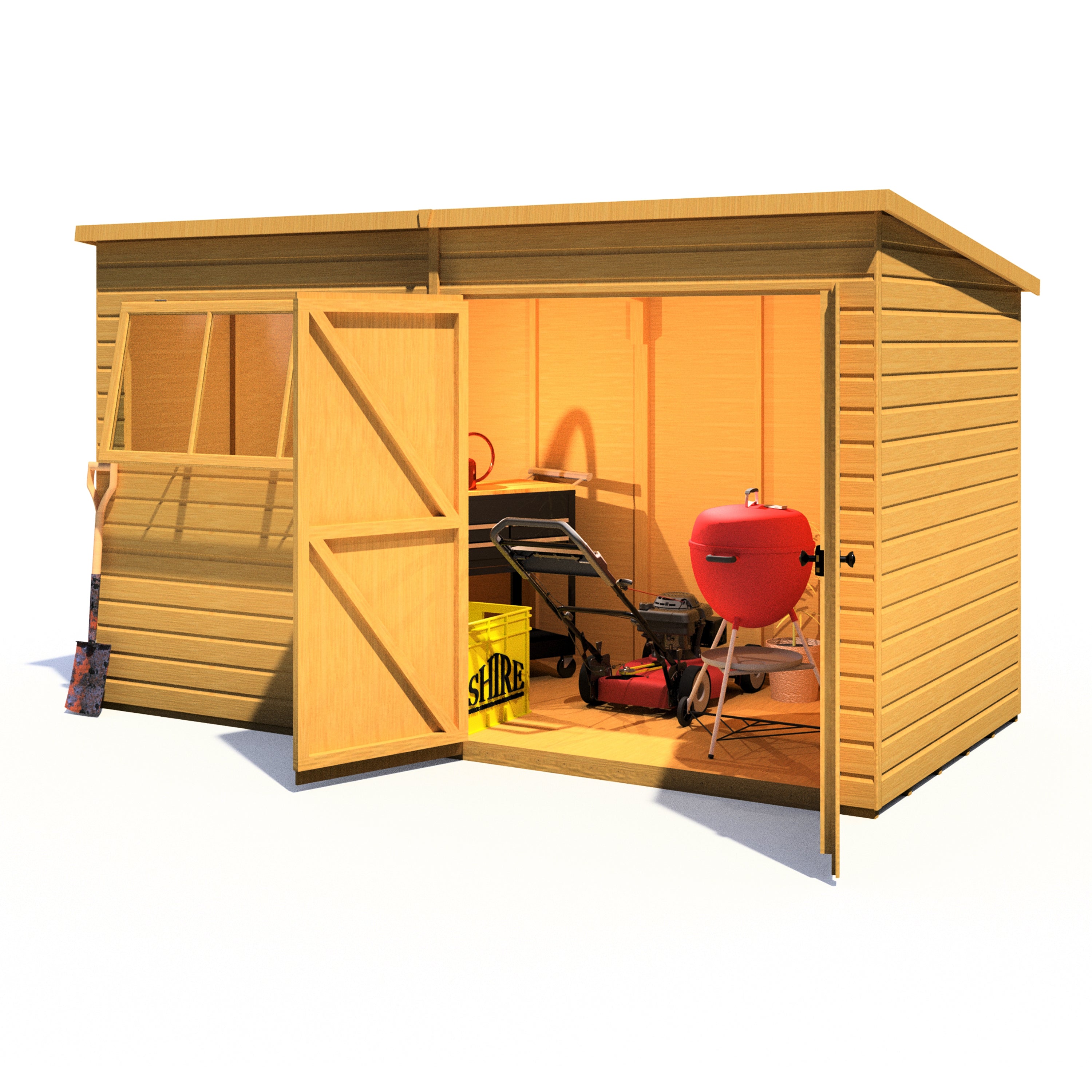 Shire Ranger Double Door Pent Shed 12x6