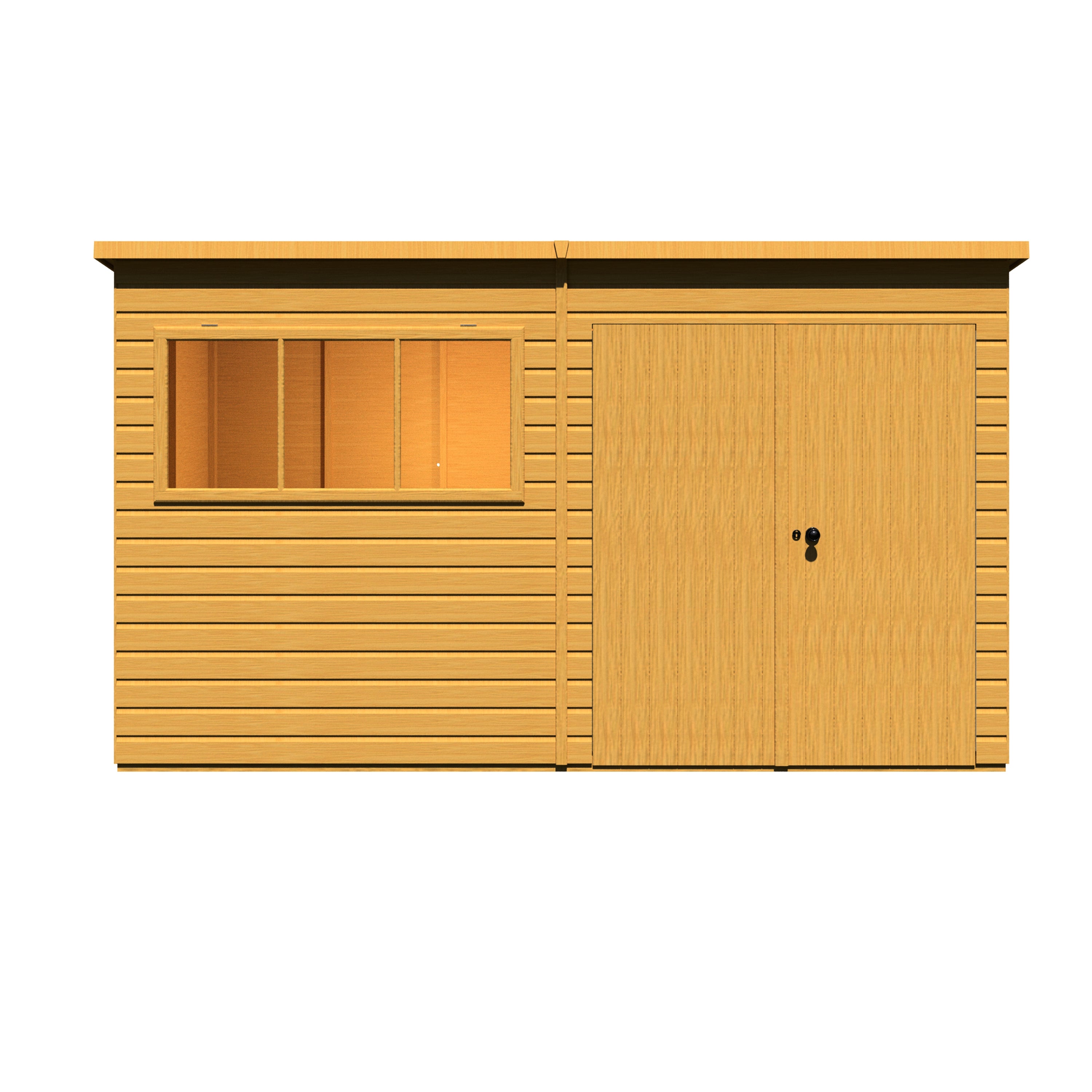 Shire Ranger Double Door Pent Shed 12x6