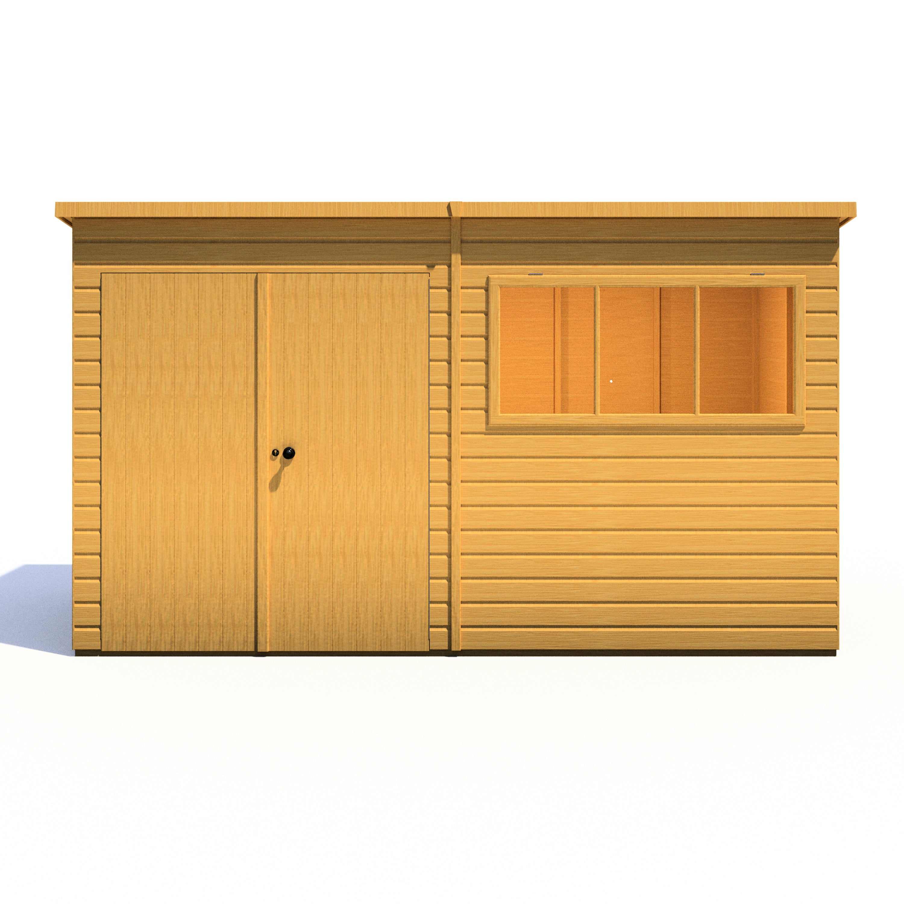 Shire Ranger Double Door Pent Shed 12x6