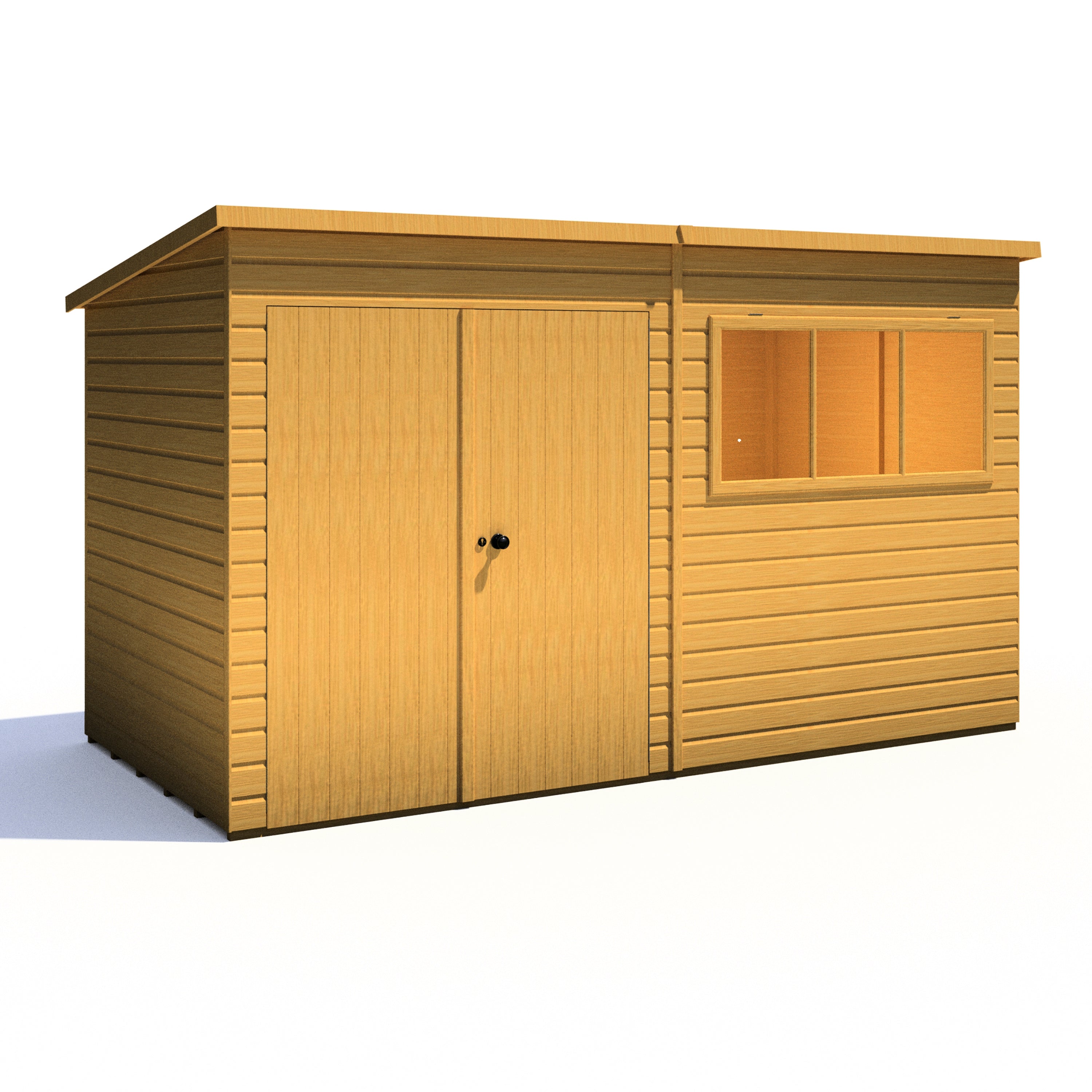 Shire Ranger Double Door Pent Shed 12x6