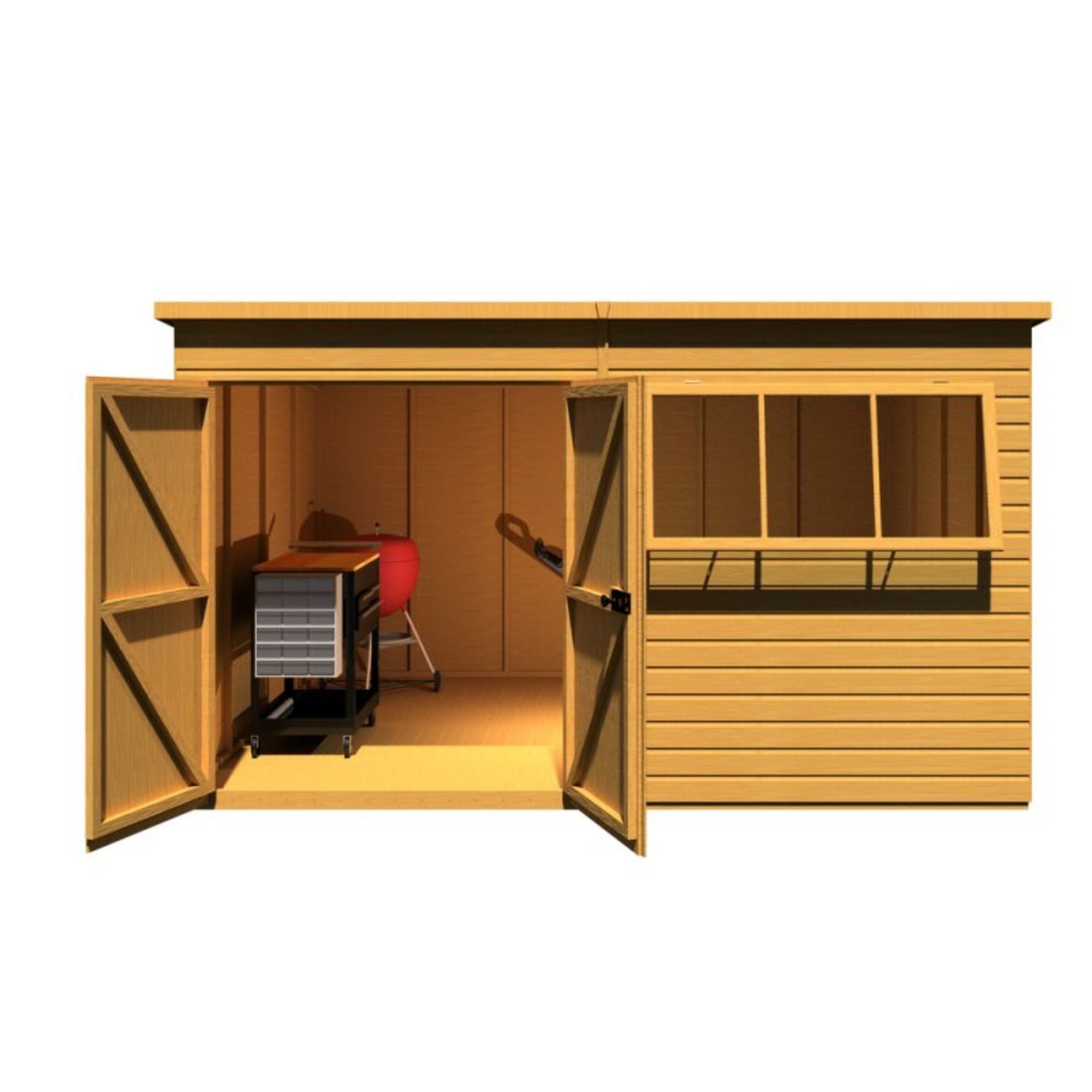 Shire Ranger Double Door Pent Shed 12x10