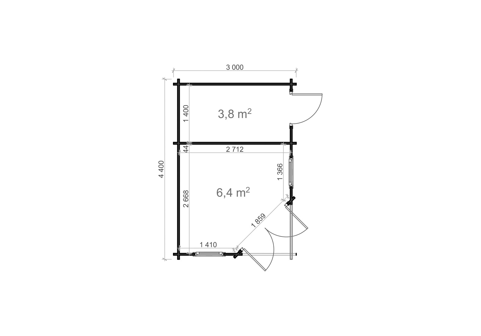 Shire Rita 44mm Corner Cabin 10x14