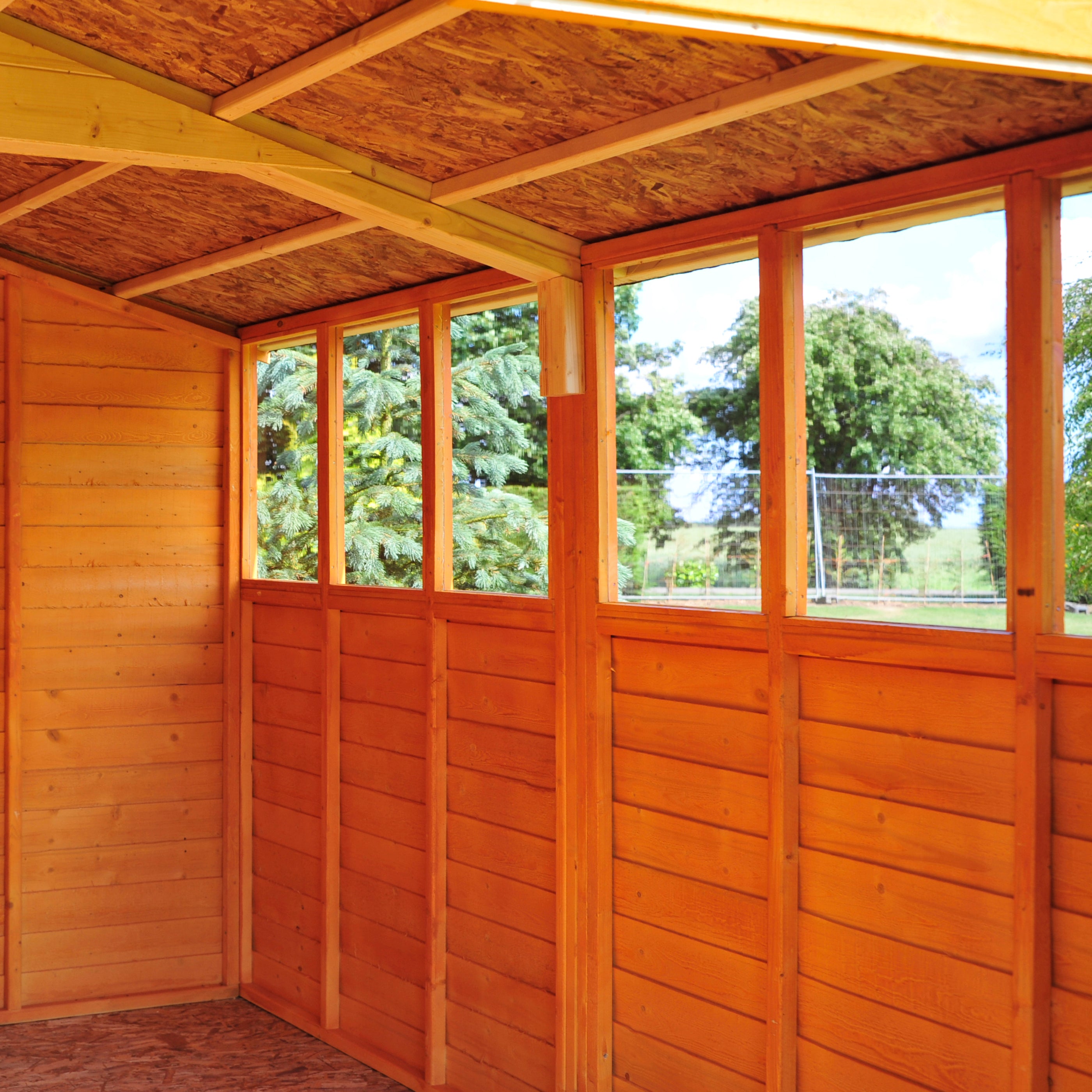 Shire Overlap Dipped Wooden Double Door with Optional Windows 10x10