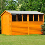 Shire Dip Treated Overlap Shed Double Door (10x6) with Windows - Garden Life Stores. 