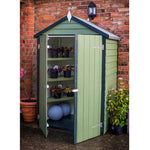 Shire Overlap Dipped Wooden Garden Shed Double Door with Shelves 4x3 - Garden Life Stores. 