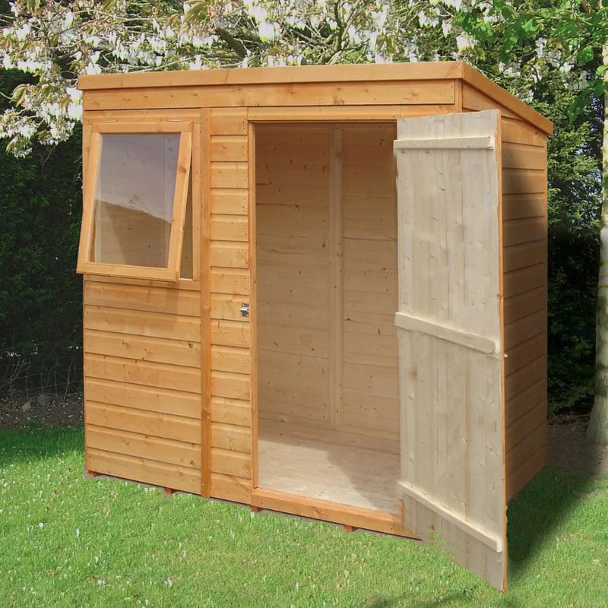 Shire Shiplap Pent Shed Single Door 6x4 Garden Life Stores