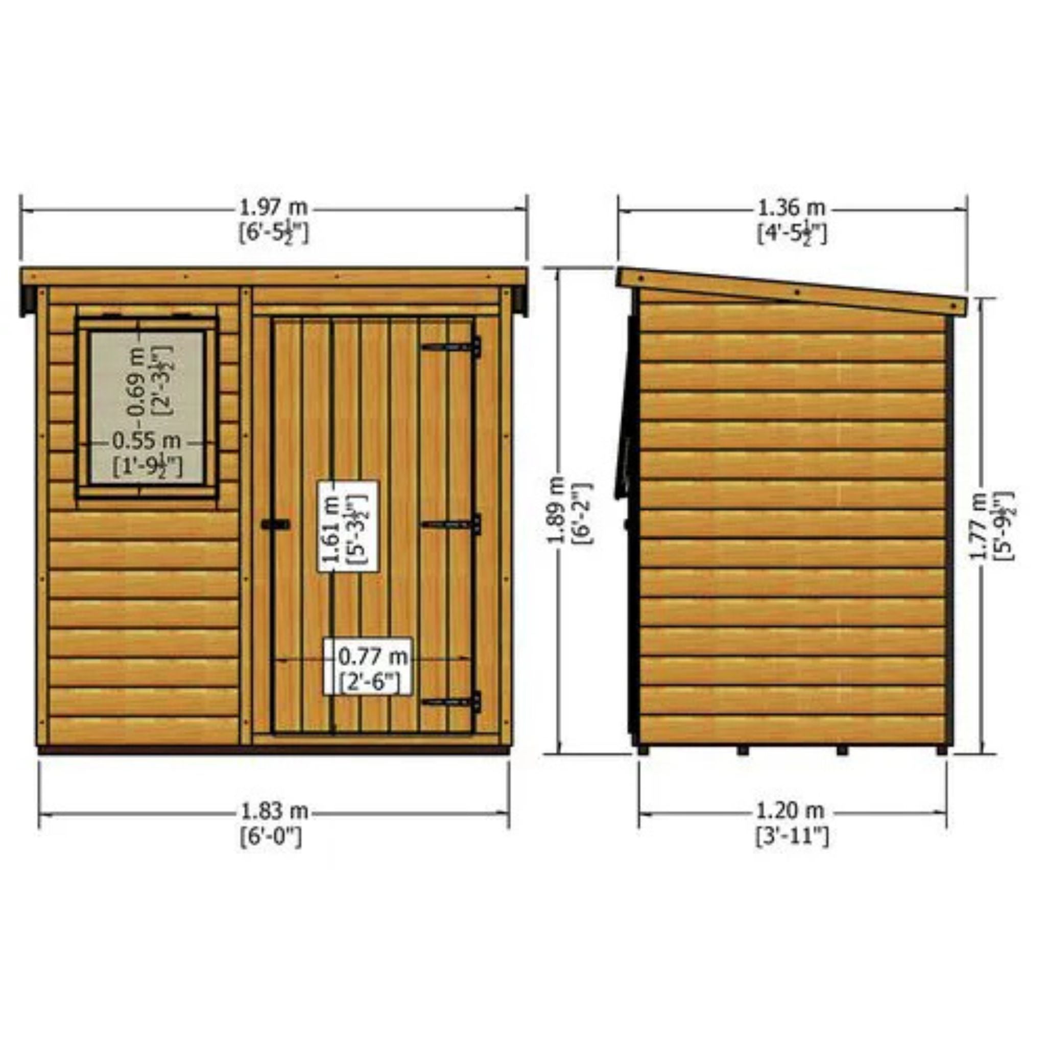 Shire Shiplap Pent Shed Single Door 6x4 Garden Life Stores