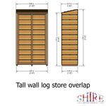 Shire Tall Wall Log Store - Sawn Timber - Pressure Treated