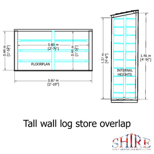 Shire Tall Wall Log Store - Sawn Timber - Pressure Treated