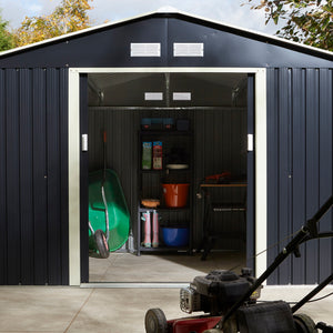 Rowlinson 10×8 Trentvale Metal Apex Shed – Dark Grey