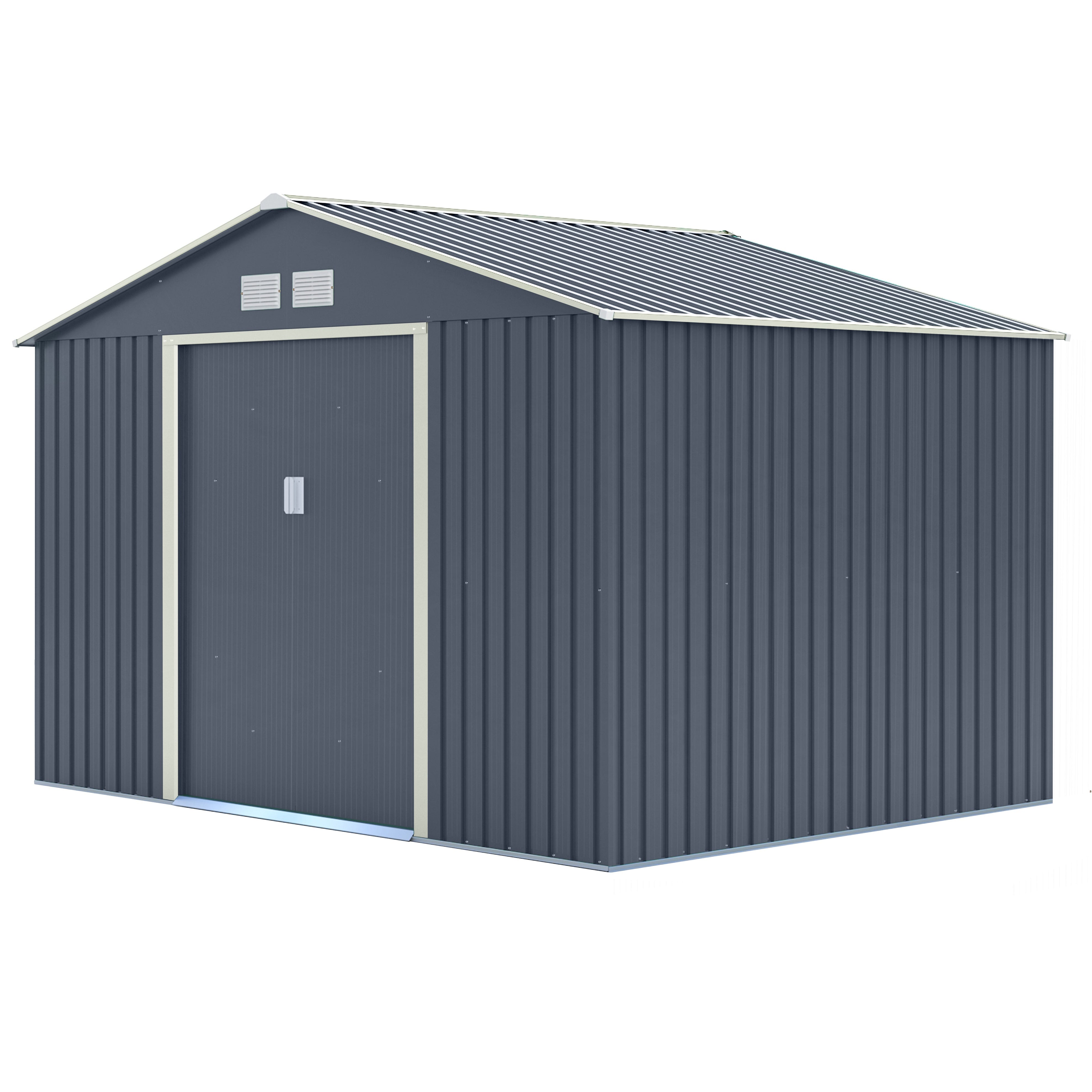 Rowlinson 10×8 Trentvale Metal Apex Shed – Dark Grey