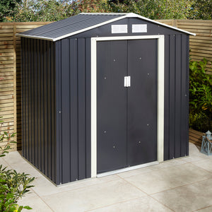 Rowlinson 6×4 Trentvale Metal Apex Shed – Dark Grey