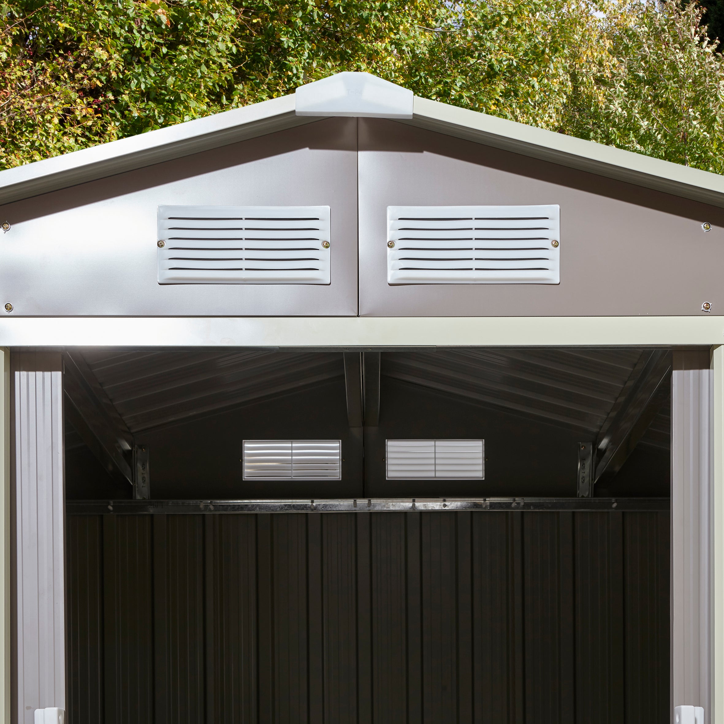 Rowlinson 6×4 Trentvale Metal Apex Shed – Light Grey