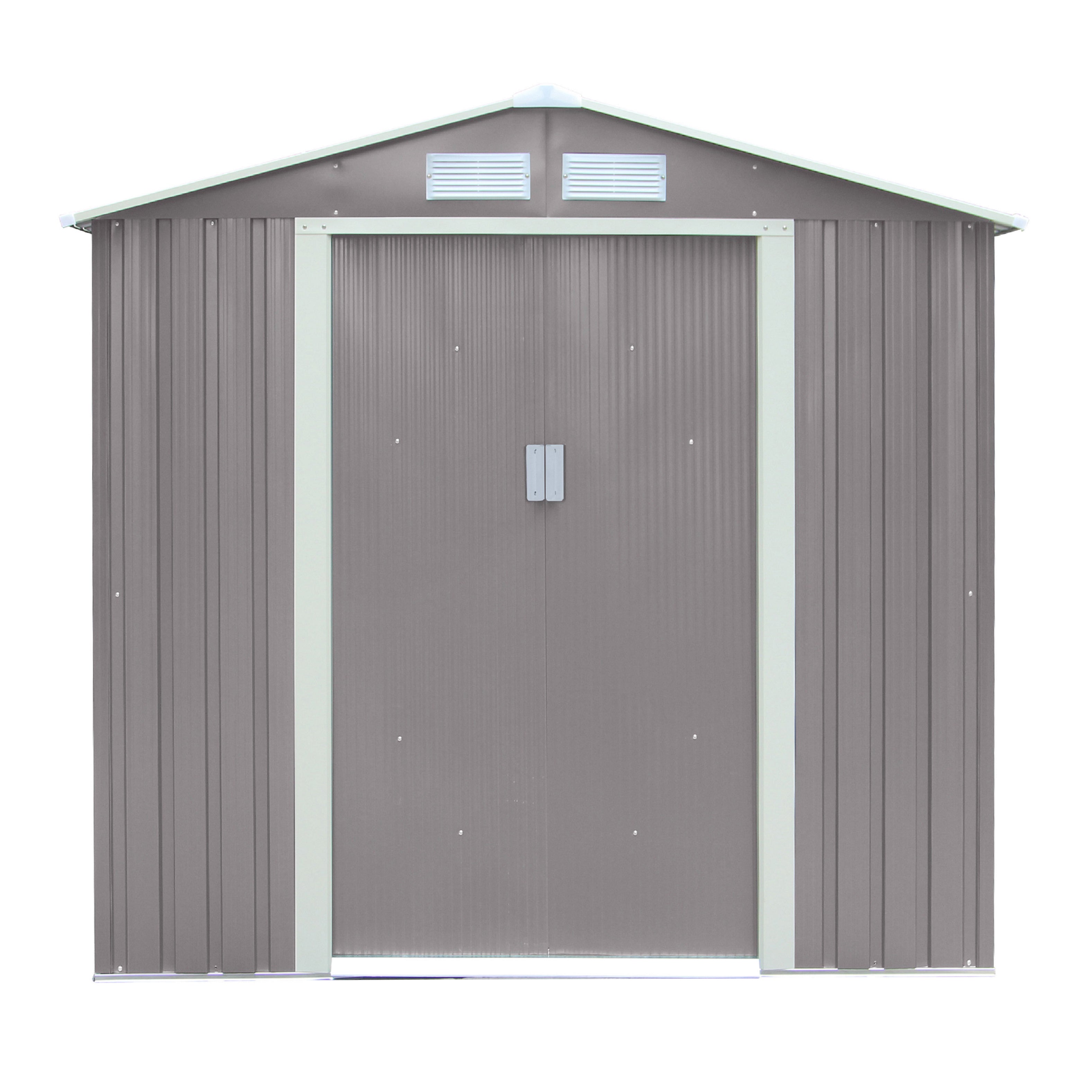 Rowlinson 6×4 Trentvale Metal Apex Shed – Light Grey