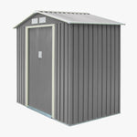 Rowlinson 6×4 Trentvale Metal Apex Shed – Light Grey