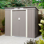 Rowlinson 6×4 Trentvale Metal Pent Shed – Light Grey