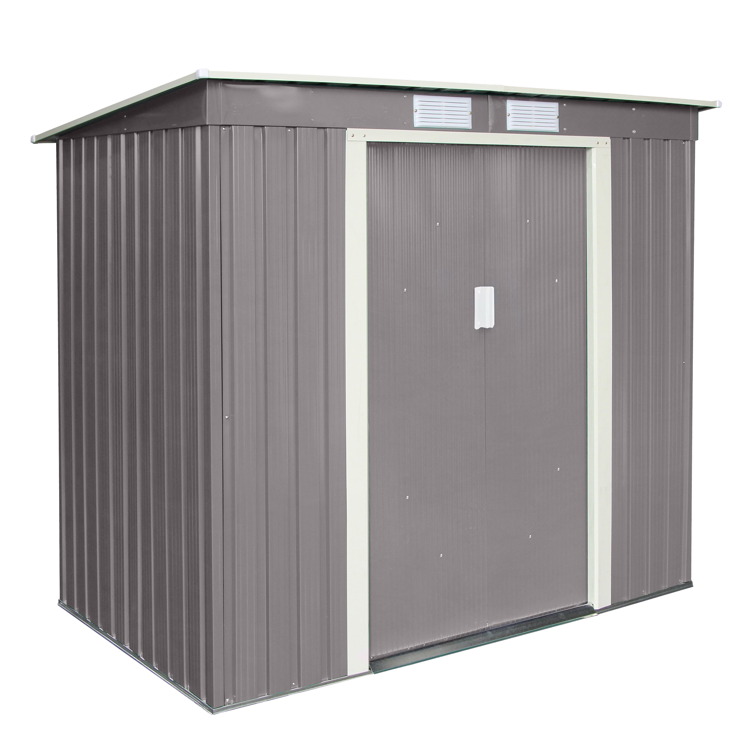 Rowlinson 6×4 Trentvale Metal Pent Shed – Light Grey