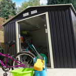 Rowlinson 8×6 Trentvale Metal Apex Shed – Dark Grey