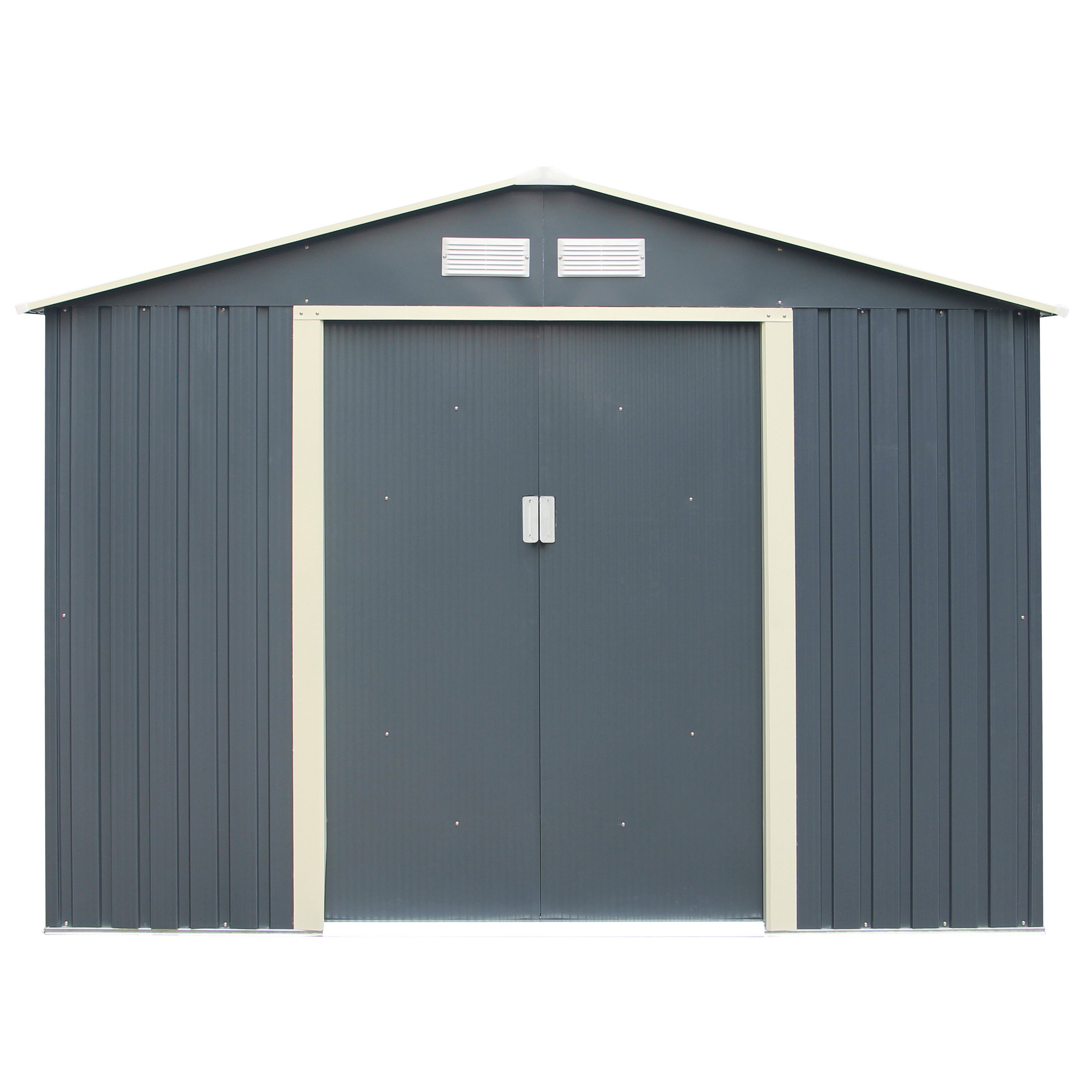 Rowlinson 8×6 Trentvale Metal Apex Shed – Dark Grey