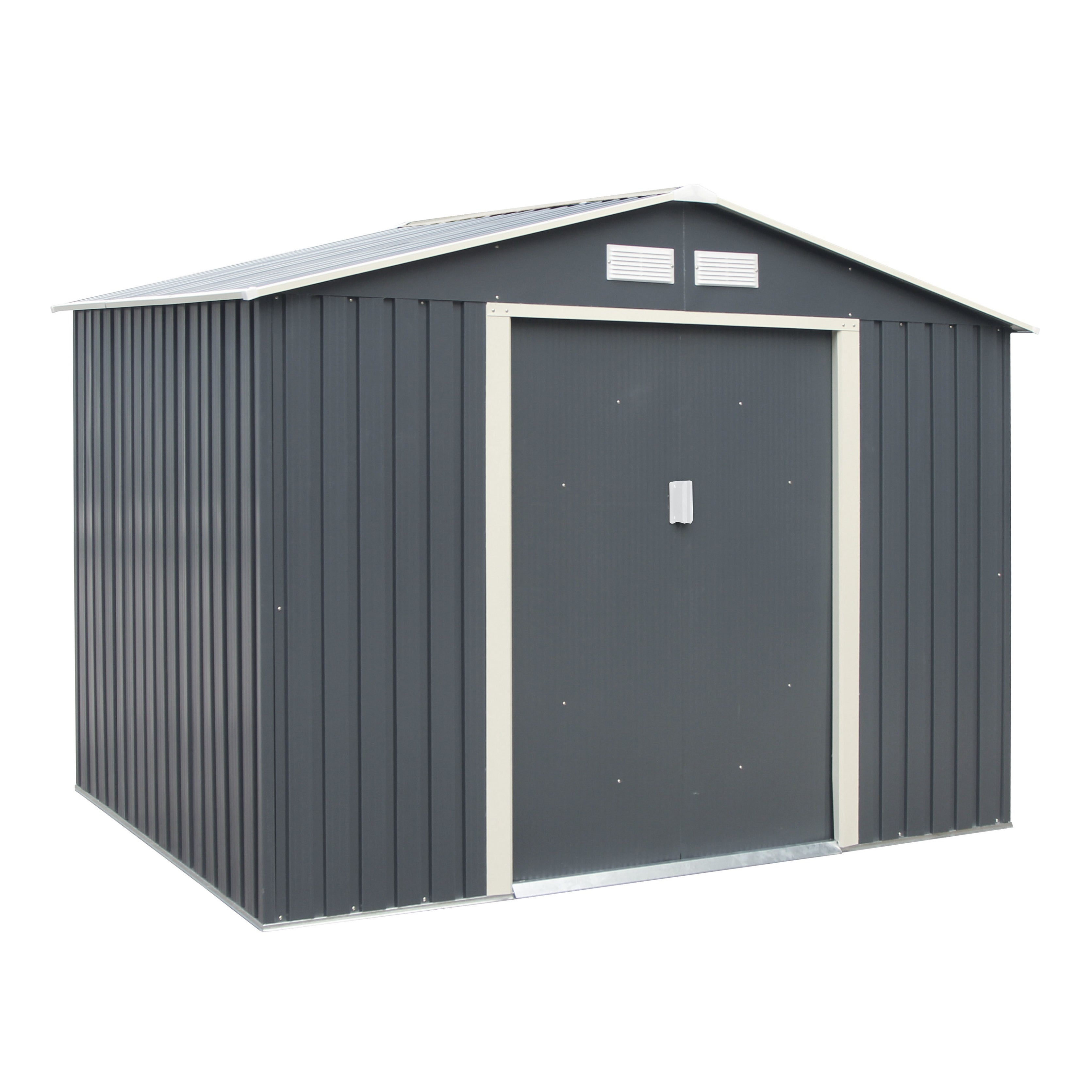 Rowlinson 8×6 Trentvale Metal Apex Shed – Dark Grey