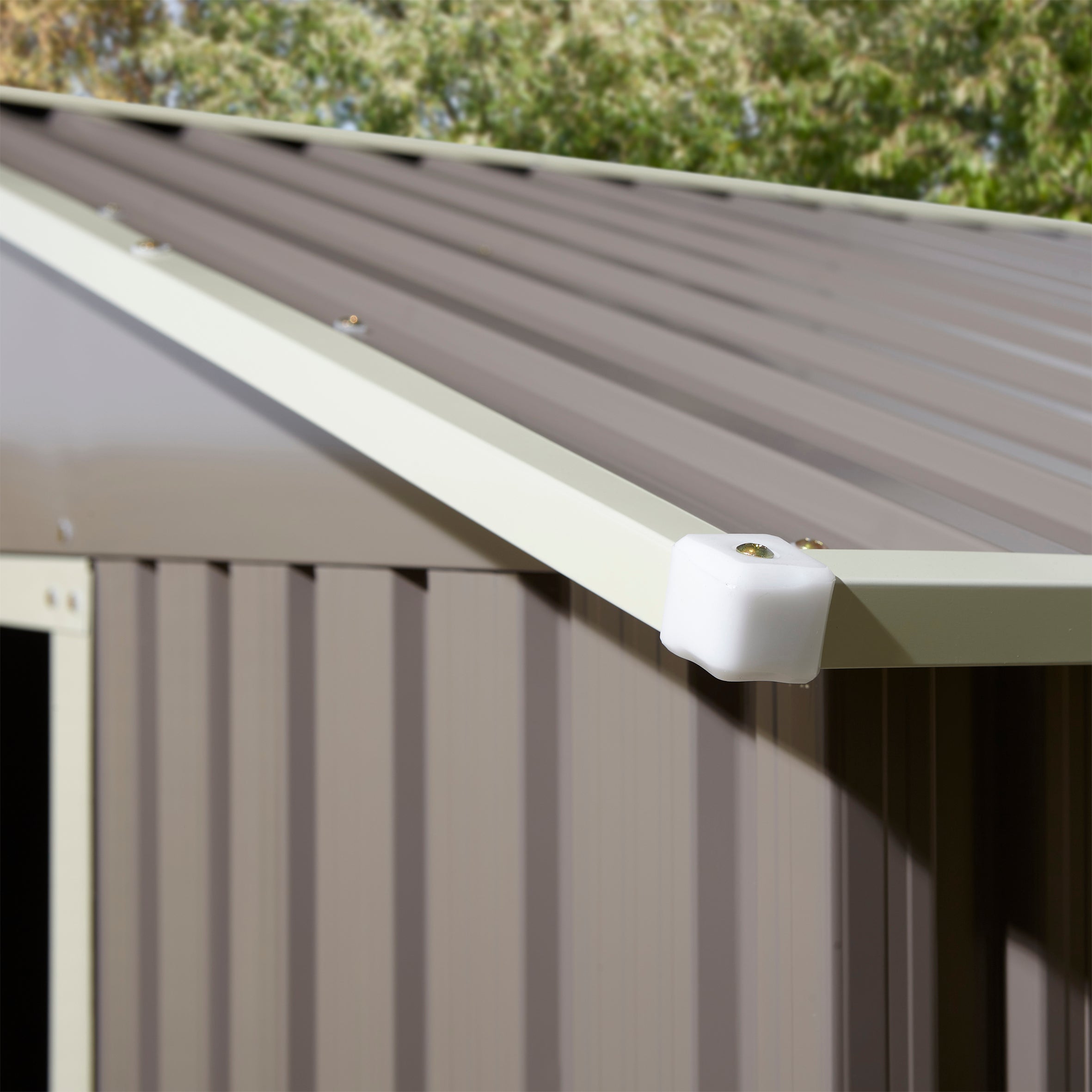 Rowlinson 8×6 Trentvale Metal Apex Shed – Light Grey