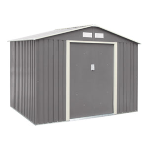 Rowlinson 8×6 Trentvale Metal Apex Shed – Light Grey