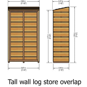 Shire Tall Wall Log Store – Sawn Timber, Pressure-Treated Firewood Storage | Garden Life Stores