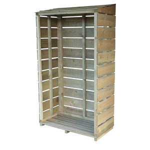 Shire Tall Wall Log Store – Sawn Timber, Pressure-Treated Firewood Storage | Garden Life Stores