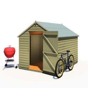 Shire Value 8 x 6 Single Door Overlap Pressure Treated Garden Shed Garden Life Stores