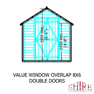 Shire Value 8 x 6 Single Door Overlap Pressure Treated Garden Shed - Garden Life Stores. 