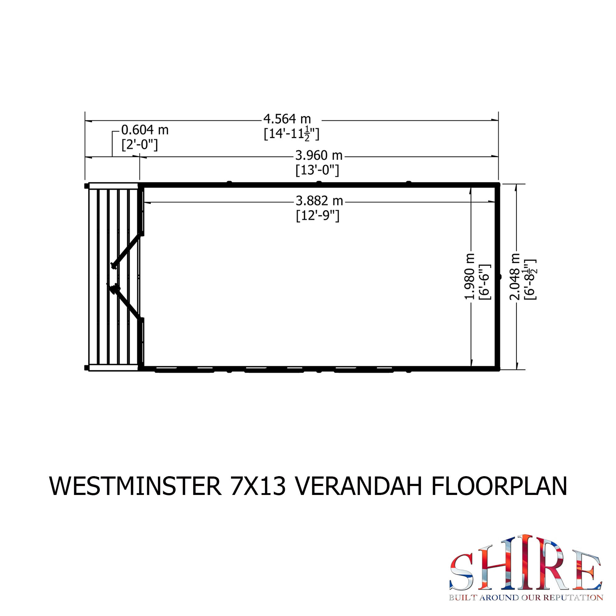 Shire Westminster with Verandah Summerhouse 13x7