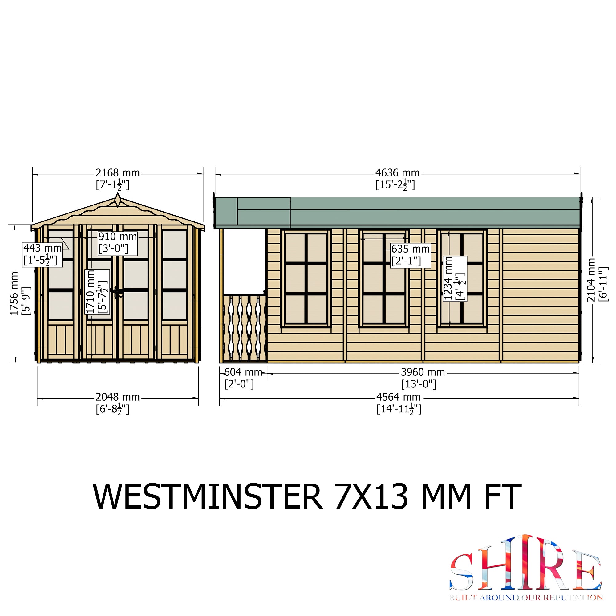 Shire Westminster with Verandah Summerhouse 13x7